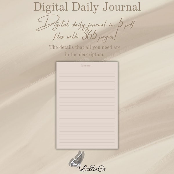 Digital Daily Journal | Digital Daily Journal For Goodnotes/Penly | iPad/Android | Printable PDF File | Digital Product | Instant Download