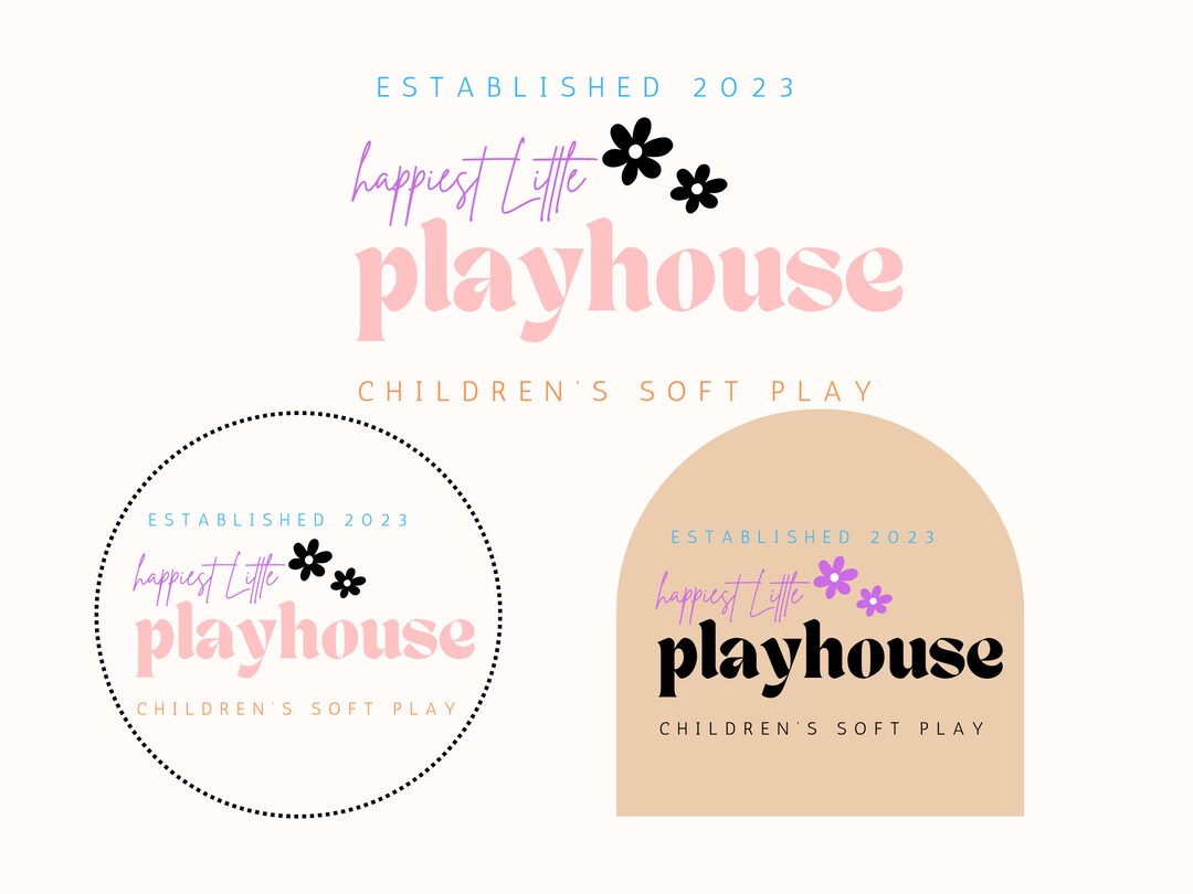 Colorful Logo Canva Template DIY Logo Design Editable Logo - Etsy