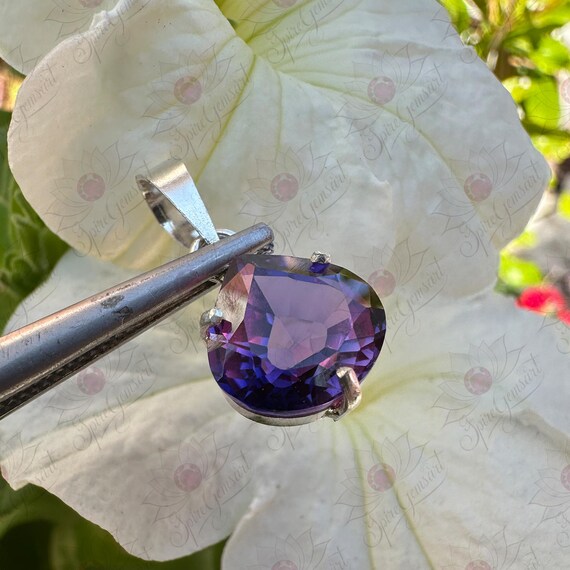 Ciondolo Portafortuna Mano Corna Con Smalto Viola In ARGENTO 925 - Foto 9