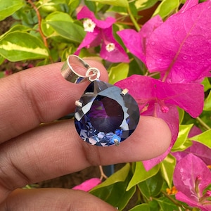Natural Blue Sapphire Gemstone 925 Sterling Silver Pendant 28.90 CT Pear Shape Handmade Jewellery Pendent Gift Women Special Occasion