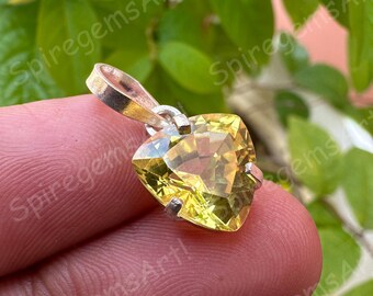 Natuurlijke gele saffier edelsteen 925 sterlingzilveren hanger 10,60 CT biljoen handgemaakte sieraden hangend cadeau voor vrouwen speciale gelegenheden