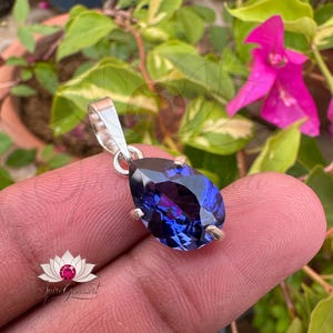 Natural Blue Sapphire Gemstone 925 Sterling Silver Pendant 11.15 CT Pear Shape Handmade Jewellery Pendent Gift Women Special Occasion