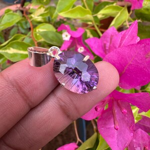 Stunning 18.30 Ct Natural Amethyst Pendant Gemstone Silver Pendant Oval Cut GITL Certified AAA+ Top Quality 925 Silver Pendent