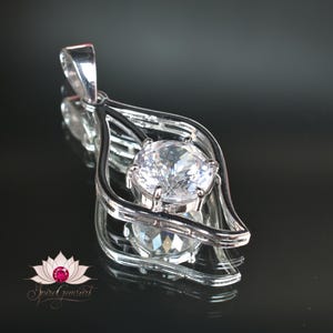 Saphir blanc naturel, pierres précieuses, argent sterling 925, pendentif en forme de feuille, 46 carats, bijoux en forme de feuille, cadeau élégant pour elle