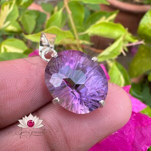 Stunning 22.10 Ct Natural Amethyst Pendant Gemstone Silver Pendant Oval Cut GITL Certified AAA+ Top Quality 925 Silver Pendent