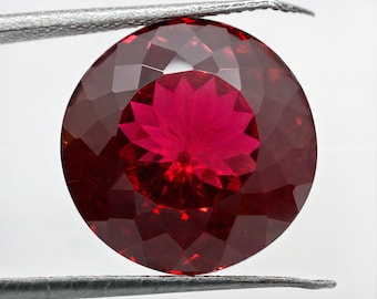 18.75 Ct Natural Mozambique Blood Red Ruby Round Shape Certified Loose Gemstone | Laser Cut Stone Top Quality Jewelry & Ring Raw Stone