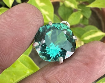 Natural 22.30 Carat Green Paraiba Tourmaline Gemstone 925 Sterling Silver Pendant Certified AAA+ Top Quality, Sliver Pendant Cushion Shape