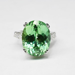42 CT Natural Green Tourmaline Gemstone Ring Oval Shape Gemstone 925 Sterling Silver Ring Women&#39;s Jewellery Gift Special Occasion