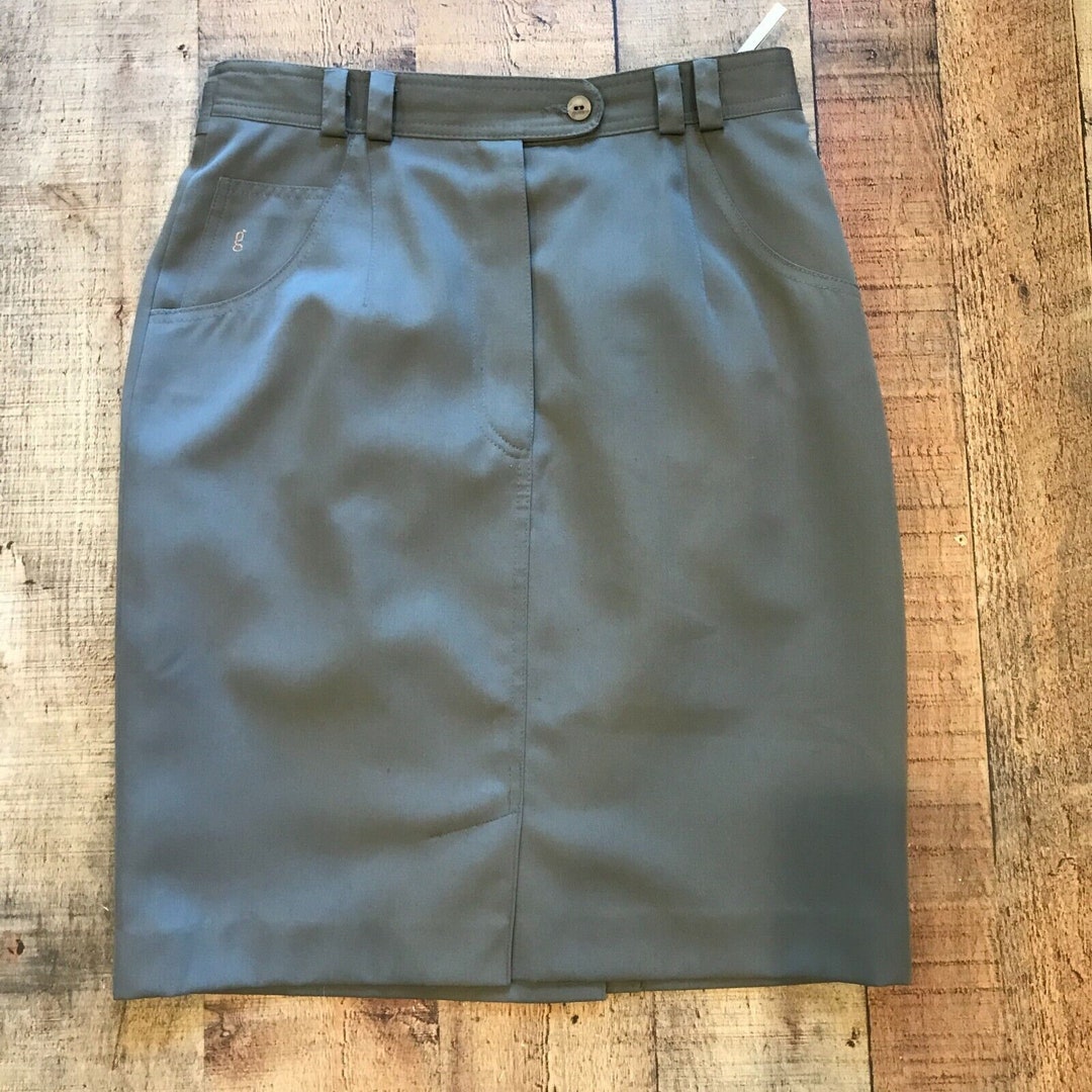 Vintage Gardeur Femme Skirt Khaki Green Lined Pencil Size 38/8 Etsy
