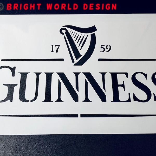 Guinness Stencil Template Airbrush Barrel Crates Panels Furniture Wall Art Shabby Label Sign Garage Pub Bar Crafts Reusable Mylar