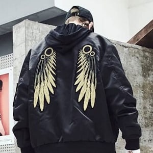 Angel wings leather jacket on sale