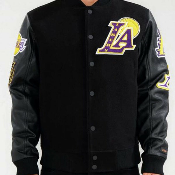 Mens New Los Angeles Laker NBA Leather Jacket - New Arrival
