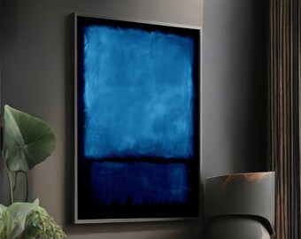 Mark Rothko, Black and Blue, 1954, Mark Rothko Poster Canvas Wall Art, Mark Rothko Wall Art, Home Decor, Abstract Print, Man Cave Decor