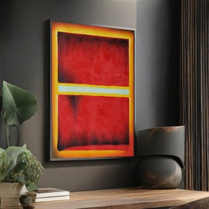 Mark Rothko Abstract Art Canvas Painting - Bold Red and Yellow Wall Decor for Modern Home, Expressionist Art Gift, interior decor