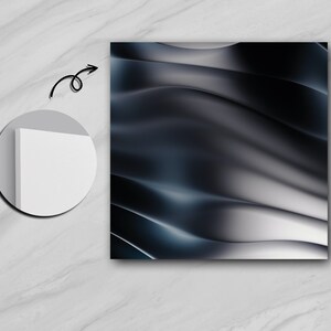 Zeitgenössische Kunst, Geometrisches Design, Silber Reflexe, Lichtspiel, Eckige Ecken, Visueller Kontrast,Wohnkultur,Wandkunst