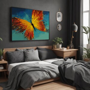 Dipinto su tela con farfalla colorata - Affascinante regalo d&#39;arte murale per gli amanti della natura e degli insetti