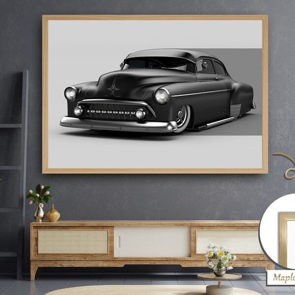 Chevrolet Deluxe,Chevrolet Deluxe, Classic Car, Automobile, Vintage, Acrylic Painting, Canvas Art, Framed, Elegance, Iconic, Nostalgia