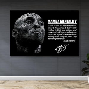 Impresión en lienzo de Kobe Bryant, arte mural con impresión de arte pop, arte mural de Mamba Mentatily, lienzo con arte de grafiti, regalo de primer aniversario para mi novio