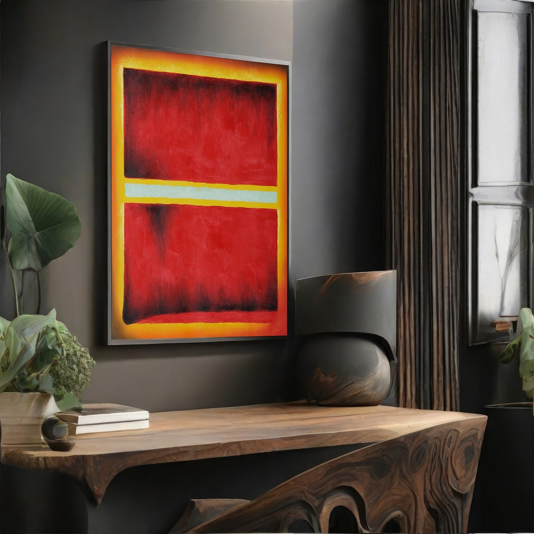 Mark Rothko Interor Design Mark Rothko Abstract Art Canvas Painting - Bold Red and Yellow Wall ...