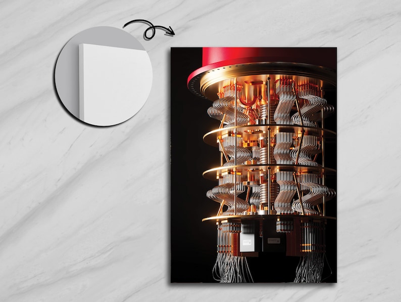 Quantum Computer, Quantum Computing, Quantum Algorithms, Future Technology, Scientific Art, Innovation, Home Decor, Wall Art image 1