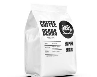 Empire Elixir Średnio palone ziarna kawy Mieszanka Ameryki Południowej - kolumbijska, peruwiańska, brazylijska 12 uncji