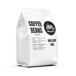 Boss Lady Fuel Dark Roast Coffee Beans Organic Peruvian 12oz