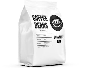 Boss Lady Fuel Dark Roast Coffee Beans Organic Peruvian 12oz