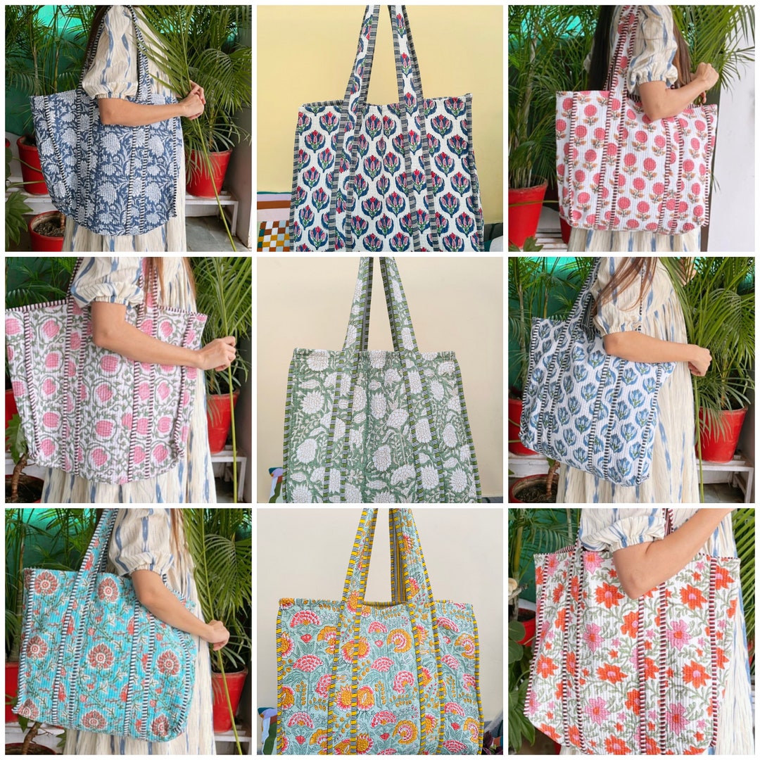Wholesale Lot of 10 Tote Bag, Indian Quilted Making Tote Bag, Women Shopping Totes Bag, Ethnic