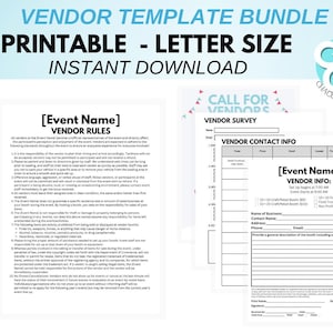 Event Vendor Bundle | Editable Canva Templates for Applications, Flyers, Rules and Contact Sheets | Perfect for Markets and Fairs
