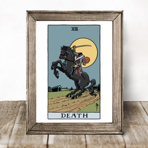 Legend of Sleepy Hollow - Headless Horseman Death tarot card - Halloween Print
