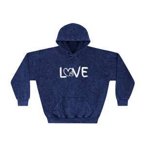 Puppy Love Unisex Mineral Wash Hoodie, Cute Dog Hoodie, Gifts for Dog Lovers