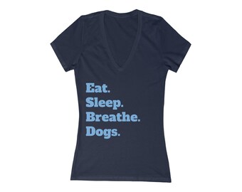 Lustiges Hundezitat-T-Shirt mit V-Ausschnitt, Hundeliebhaber Geschenk