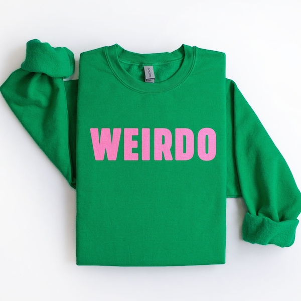 WEIRDO printed crewneck, Vintage Inspired Shirt, funny saying, Quirky Awkward Gift, sweatshirt-for personabled