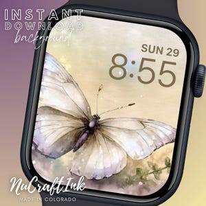 Butterfly Apple Watch Face Background Wallpaper Butterfly Sketch Style Watch Face Minimalist Butterfly Smartwatch Face Gift For Mom, Grandma