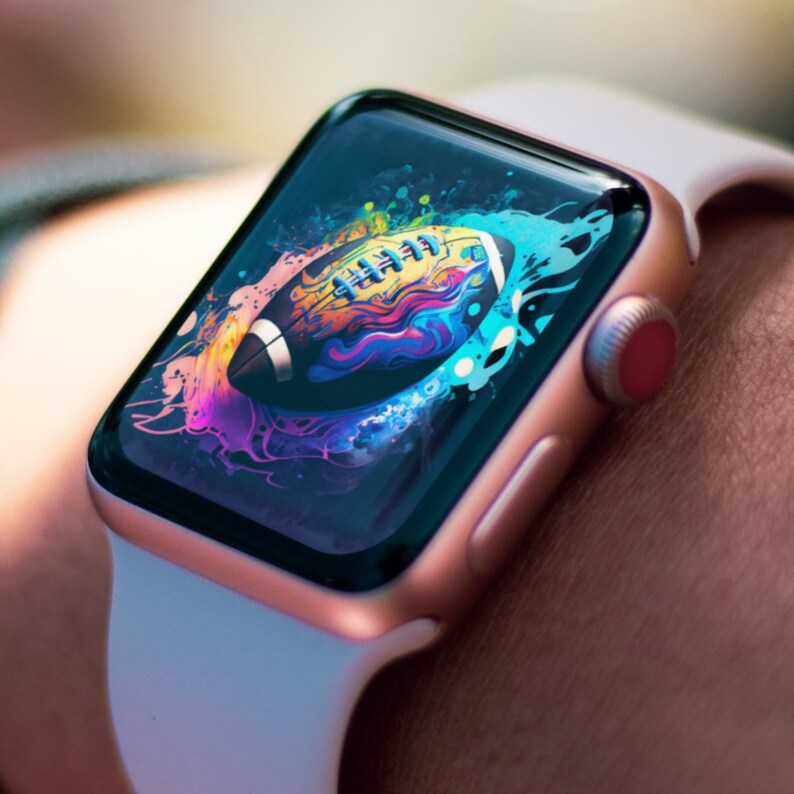 Football Apple Watch Face Background Sports Fan Watch Face Wallpaper, Vibrant Smartwatch