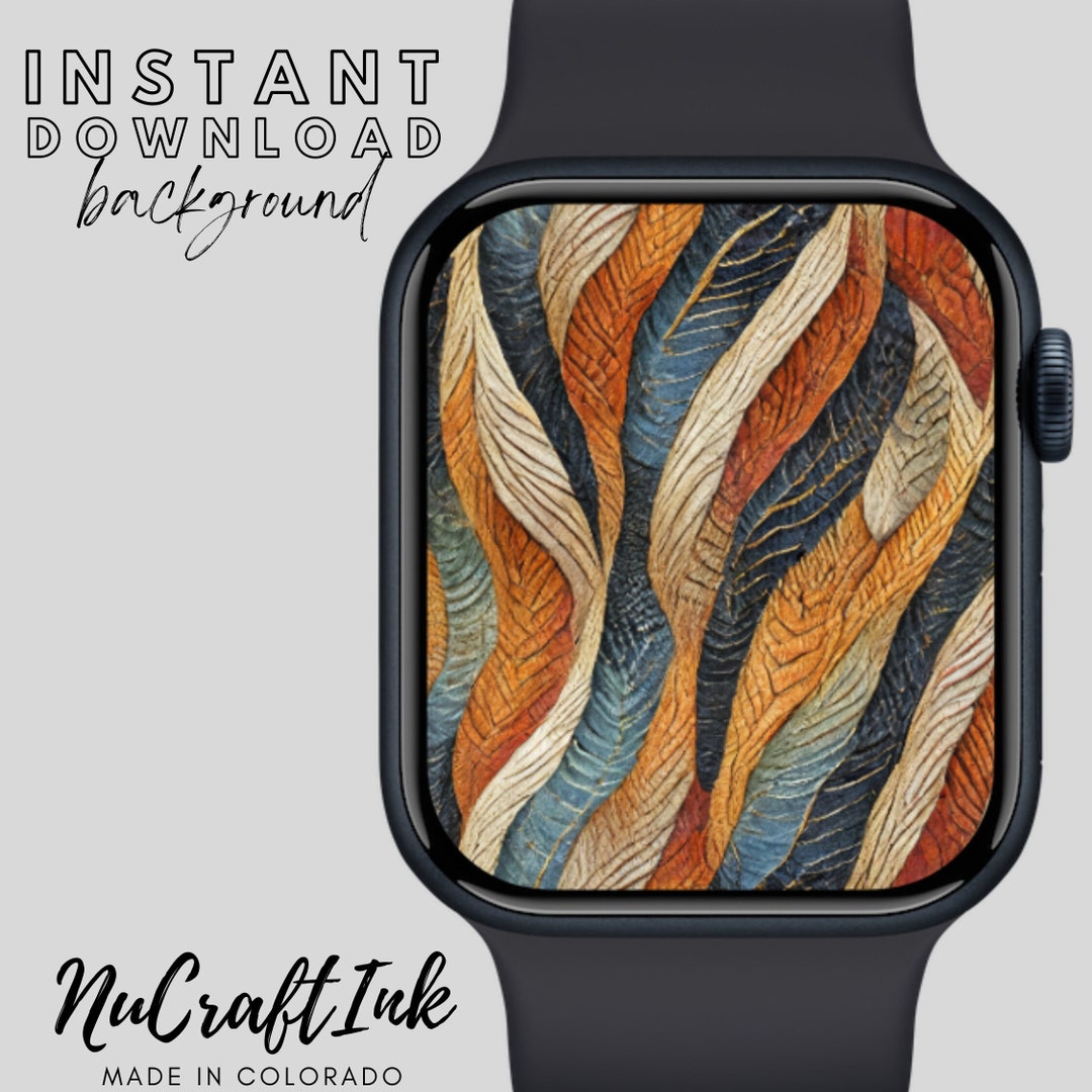 Boho Apple Watch Face Background, Fall Color Theme Smartwatch Wallpaper