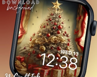 Tapeta na Apple Watch z nostalgiczną choinką (do pobrania w wersji cyfrowej)