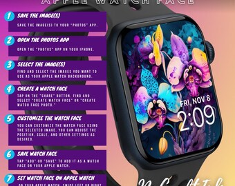Screen Saver How To Set Wallpaper In Apple Watch Smartwatch Wallpaper App I  Watch Screen Saver Flowering Orchid