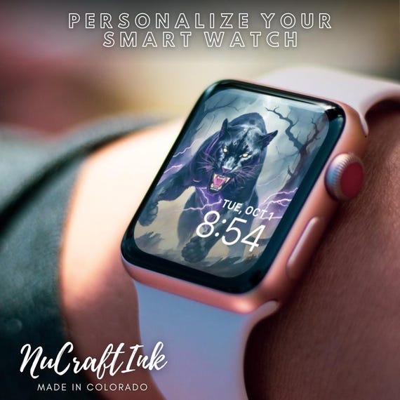Buy Electrifying Panther Apple Watch Face Wallpaper Fierce Black Panther Apple Watch Background Fun Thunder Cat Design for Panther Lovers Online in India Etsy