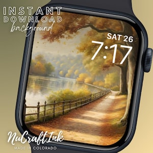 Sfondo del quadrante Apple Watch con campagna italiana Italia in autunno Sfondo per smartwatch Estetica autunnale Quadrante per orologio per amanti dei viaggi