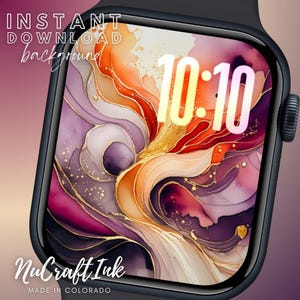 Sfondo elegantemente colorato del quadrante dell'Apple Watch, vernici marmorizzate di design regale e carta da parati per smartwatch in stile oro, design di alta moda
