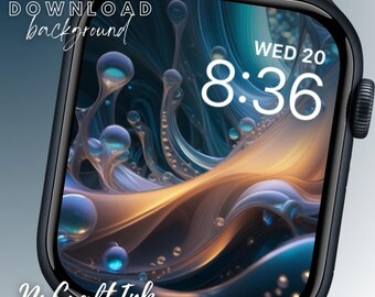 Ethereal Drip Apple Watch Face: Trippy Futuristic Wallpaper (Digital Download)