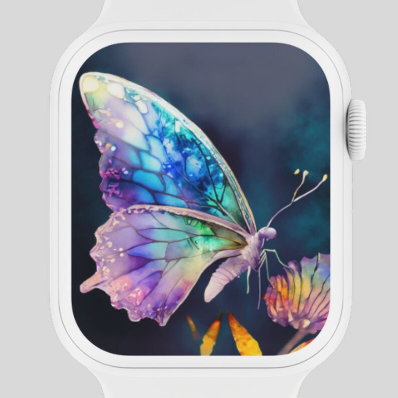 Watercolor Magical Butterfly Apple Watch Wallpaper Etsy