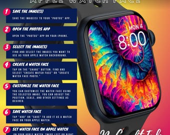 Fond d'écran tie-dye au cadran de l'Apple Watch arrière-plan