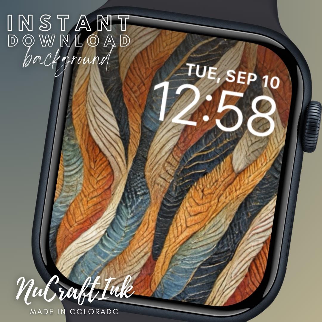 Boho Fall Apple Watch Face: Abstract Earthy Wallpaper (Digital Download)