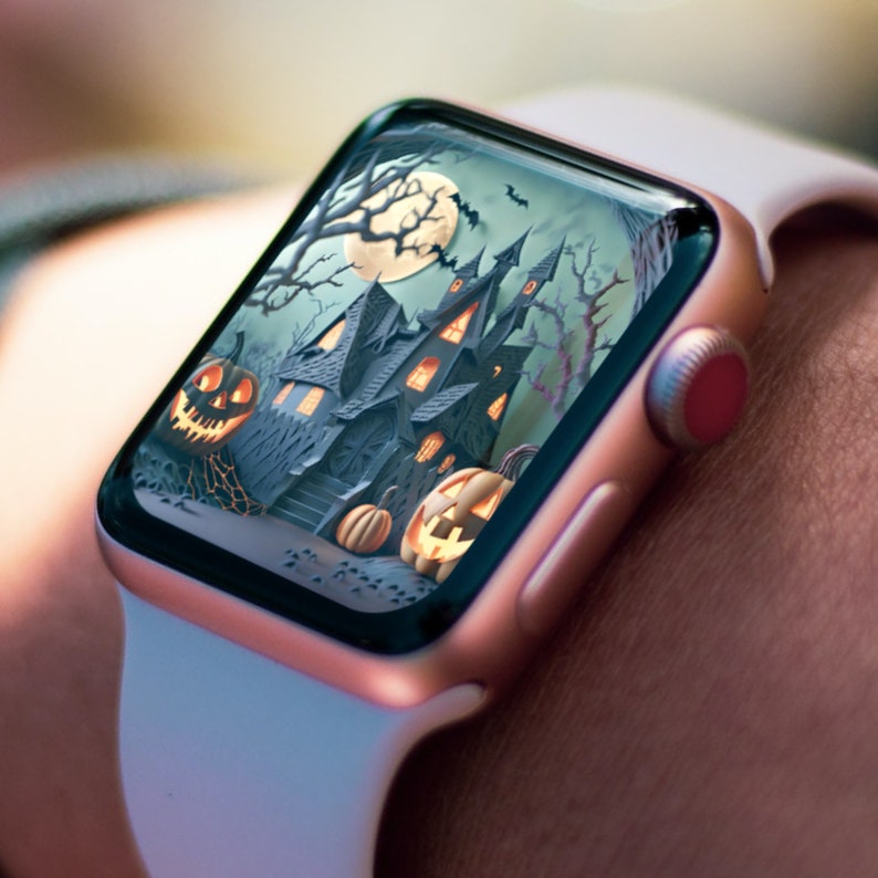 Halloween Apple Watch Face Wallpaper, Fall Theme Smartwatch Background
