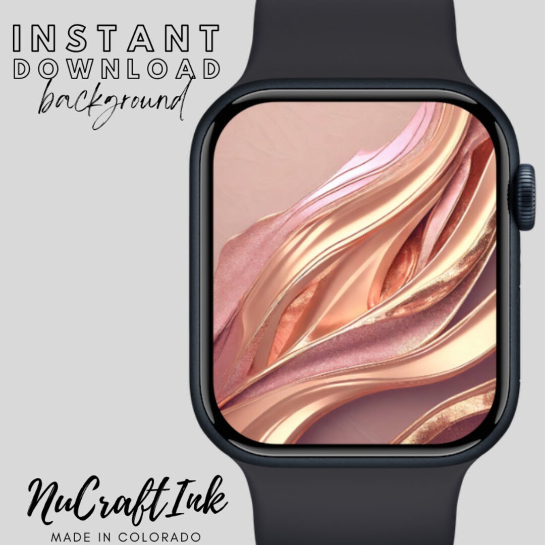 Rose Gold Apple Watch Face Background, Abstract Rose Gold Theme