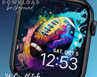 Football Apple Watch Face: Vibrant Sports Fan Wallpaper (Digital Download)