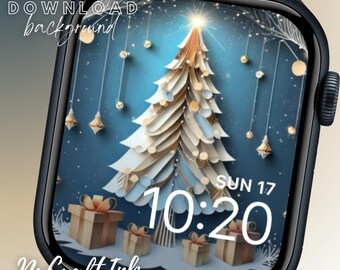 Christmas Tree Paper Art Apple Watch Face (Digital Download)
