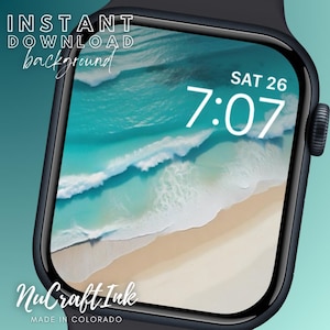 Beach Apple Watch Face: Sand and Waves Wallpaper (Digital Download)